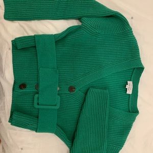 & Other Stories Green Cardigan w/ Removable Belt